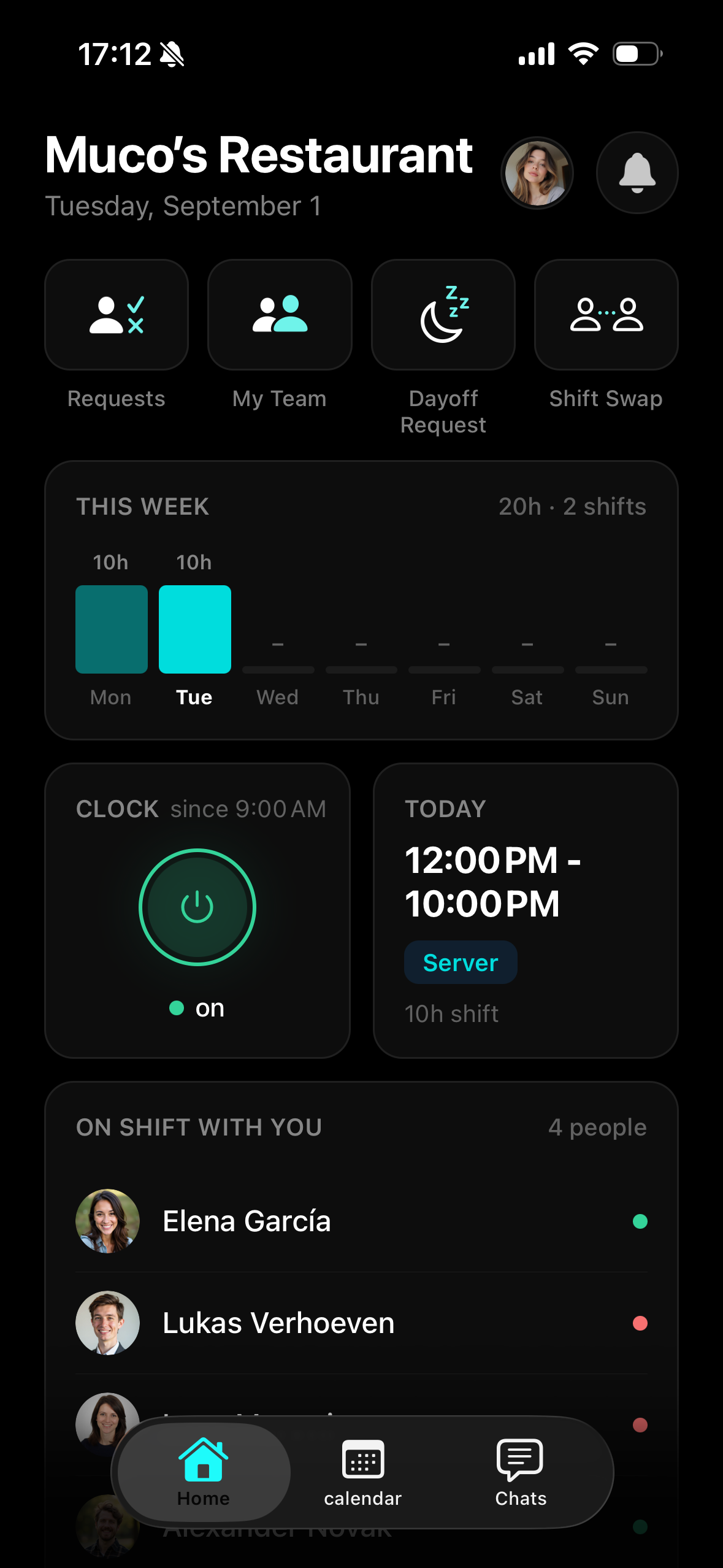 HuddleShift employee app
